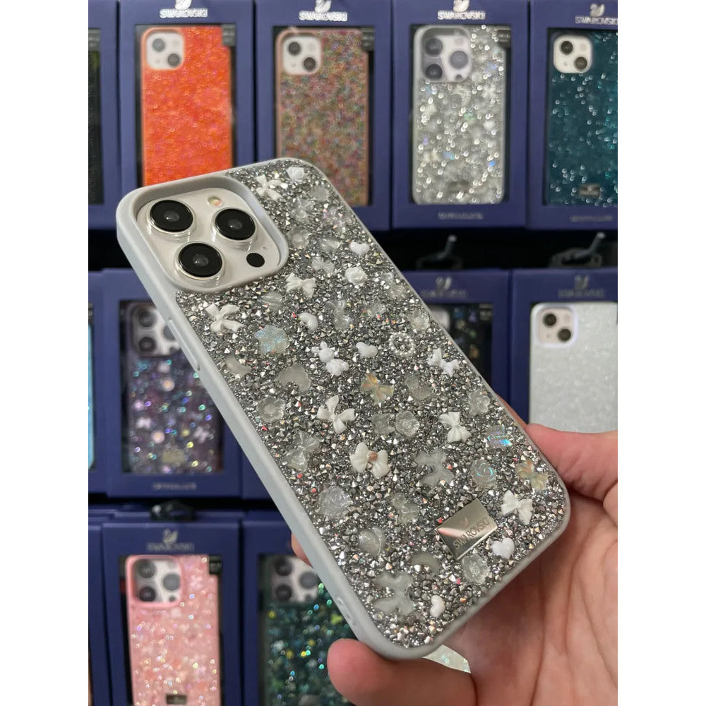Накладка Чехлы Bling World Swarovski TPU Case iPhone 15 Pro — White Titanium