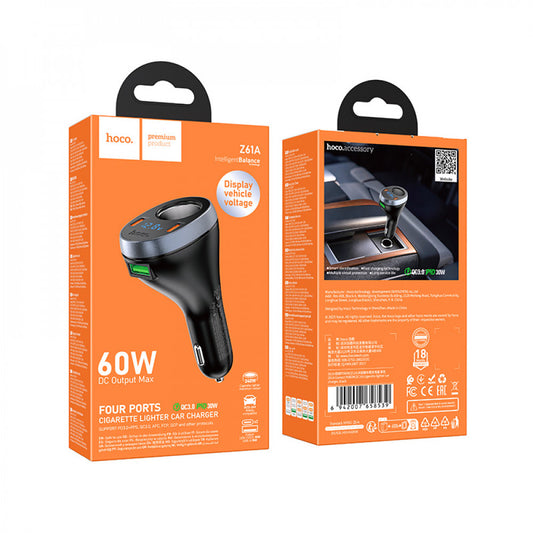 Car Charger | 60W | PD | USB | 2 USB-C | — Hoco Z61A