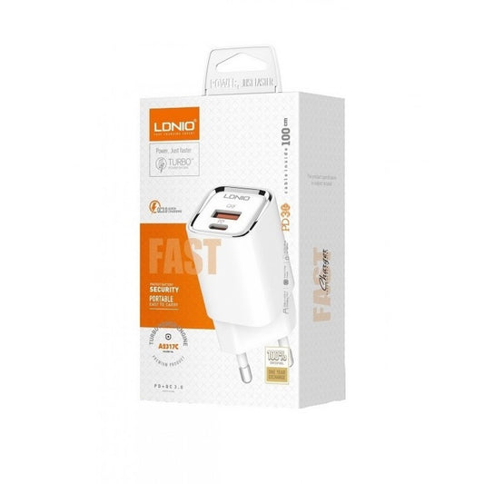 Home Charger | 30W | 1U | 1C - Ldnio A2317C White
