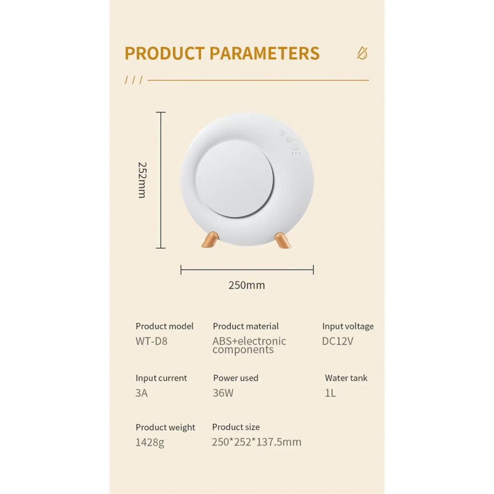 Портативный мини вентилятор WT-D8 — White