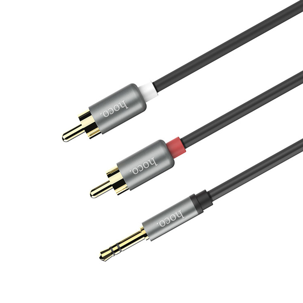 Cable Dual RCA To 3.5mm (1.55m) Hoco UPA10 Lotus Metal Gray