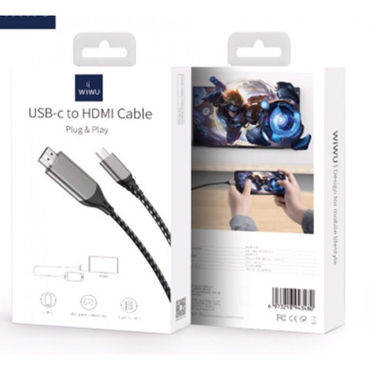 USB C до HDMI Cable (2m) - WiWU X10L - Gray
