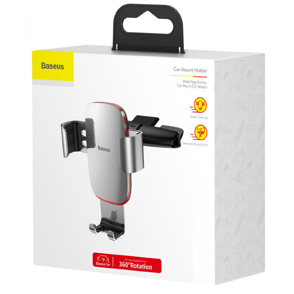 Автотримач розсувний на повітряний провід — Baseus (SUYL-J) Metal Age — SUYL-J0S Silver
