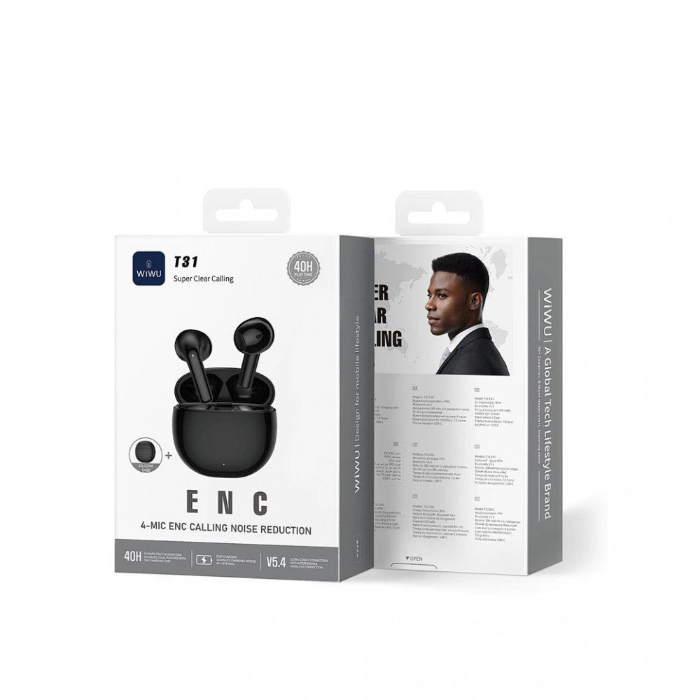 Bluetooth гарнітура TWS Wiwu T31 — Black