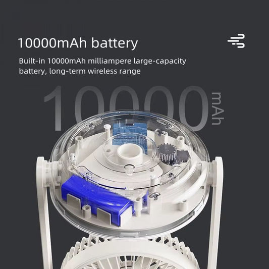 Портативный мини вентилятор WT-F62 - 10000 mAh — Green