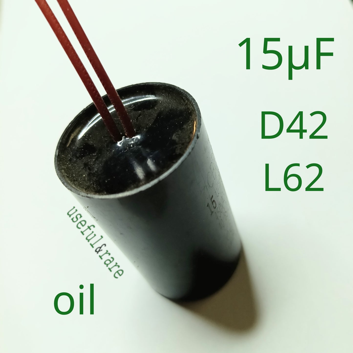 Конденсатор для насоса Rudes 3S 0,8-30-0,37 (15μF) (D42*L62) (провід) (олія) (B04)