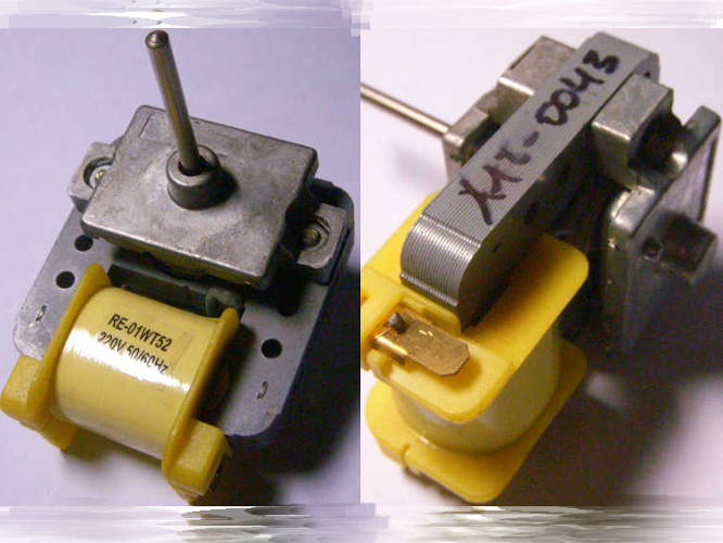 Двигун (YZF 052 / RE-01WT52) вентиляції холодильника No Frost Samsung (вал L37 D4 мм)