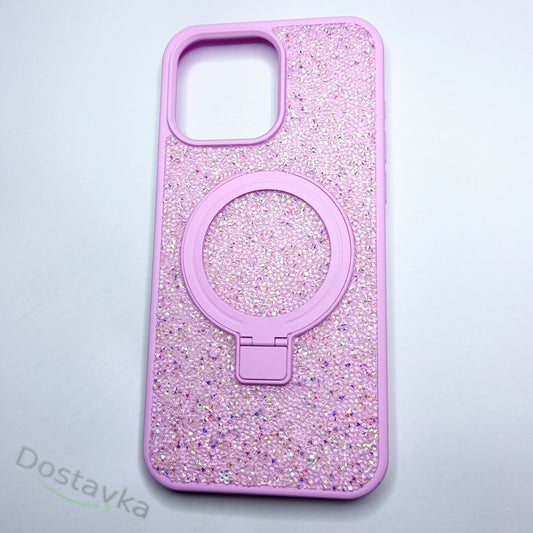 Накладка Чехлы Swarovski Stand Case with MagSafe iPhone 15 Pro Max — Black