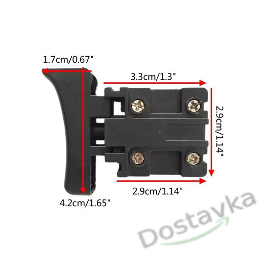 Кнопка для перфоратора/ електропили Dayou DY-666 18(18)A 250V клавіша 43*11 без фіксатора