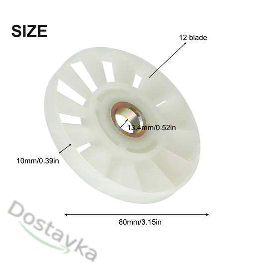 Крыльчатка вентилятора двигателя электрического отбойного молотка (d80*13.5 h10 мм)