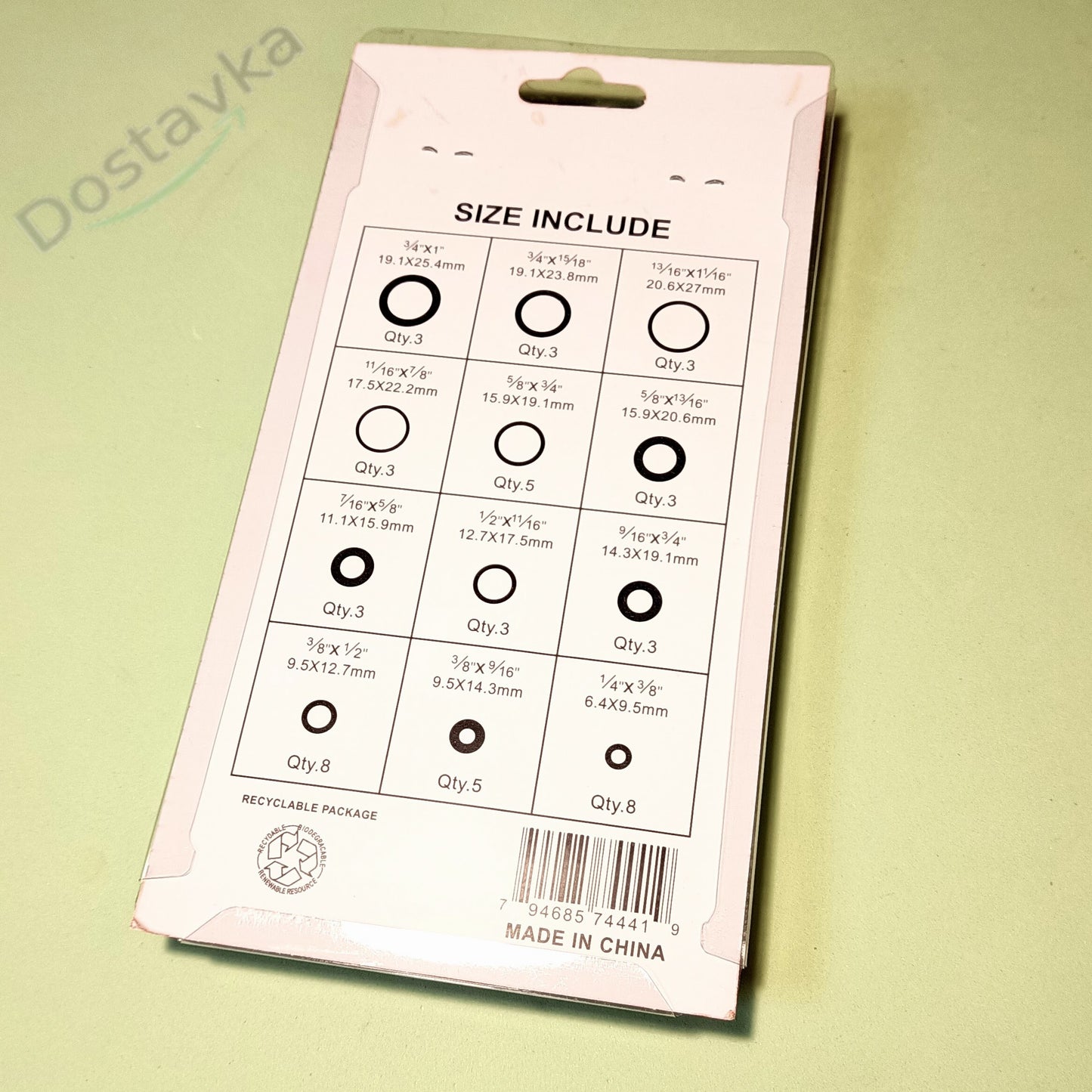 Набор разных уплотнительных колец 50 штук (6-19мм)