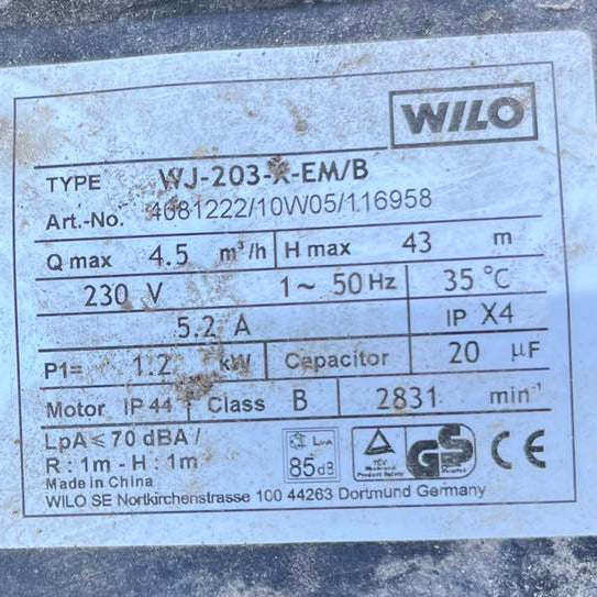 Диффузор в сборе для центробежного насоса Wilo WJ202/ 203