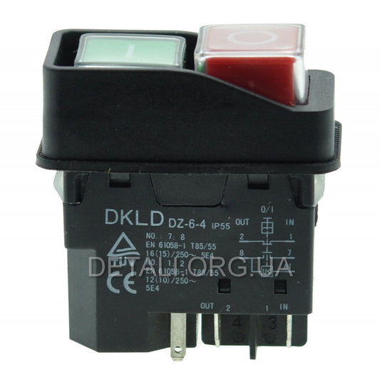 Кнопка бетономешалки / станка черная 5 контактов