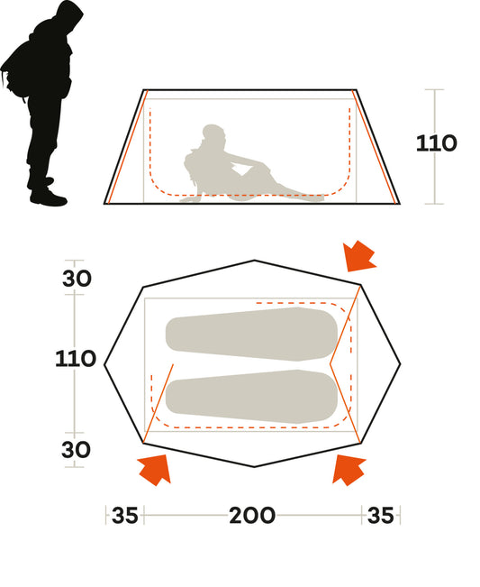 Намет двомісний Ferrino Den 2 Blue (91218QOB)
