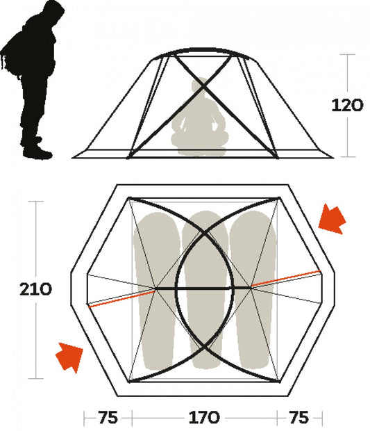 Намет тримісний Ferrino Svalbard 3.0 Orange (99056LAAFR)