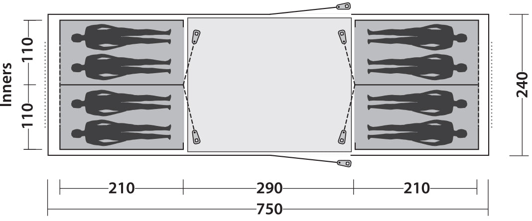 Намет восьмимісний Easy Camp Huntsville Twin 800 Green/Grey (120410)