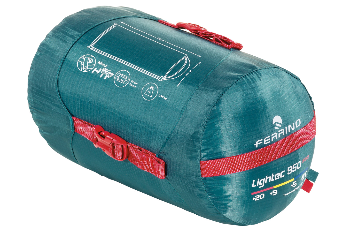 Спальний мішок Ferrino Lightec 950 SSQ/+5°C Green Left (86652NVVS)