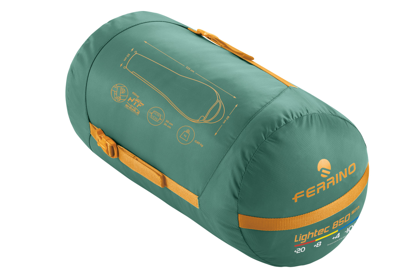 Спальний мішок Ferrino Lightec SM 850/+4°C Green/Yellow Left (86651IVV)