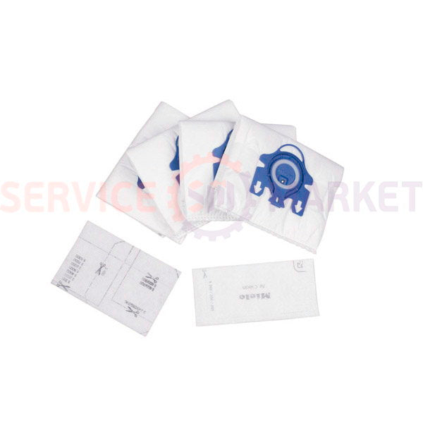 Набір мікрохвиль мішки. (4 шт.) HyClean 3D GN + фільтр мотора та вихідний для пилососу Miele синій