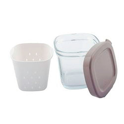 Баночка квадратна B=74mm H=74mm Tefal (коричнева кришечка)