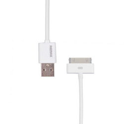 USB дата-кабель (30pin) Remax L=1000mm для моб. телефонів iPhone 4 Apple білий
