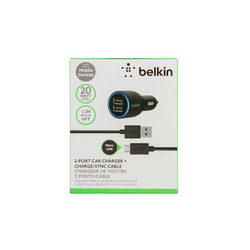 Зарядне устр. автомоб. Belkin (вх.12V вих. USB 5V 2.1A) + кабель USB/Micro-USB для моб. тел. чорн