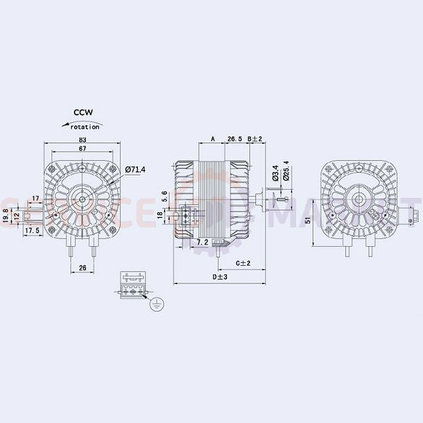 Двигун обдува Weiguang YZF 5-13-18/26 5W