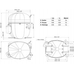 Компресор для охолодження. EMBRACO NT2212GK R404a 1372W (з пуск. реле CSCR)