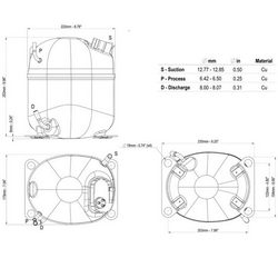 Компресор для охолодження. EMBRACO ASPERA NJ6226ZX R134a 2973W (з пуск. реле 3PHASE)