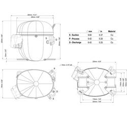 Компресор для охолодження. EMBRACO ASPERA NT6224GK R404a 1770W (з пуск. реле CSR)
