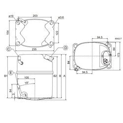 Компресор для охолодження. SECOP (DANFOSS) GS34CLX R404а/R507а 3014W (з пуск. реле CSR)