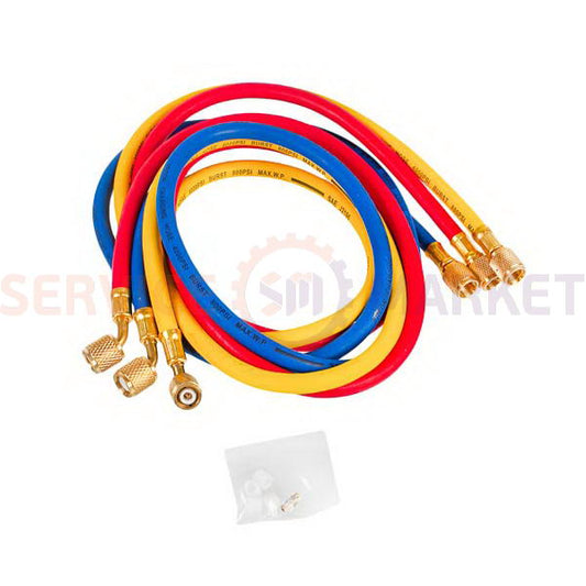 Коллектор двухвентильный НЅ-410A-P Whicepart c манометром + стекло + 3 шланга 900mm (R-410)