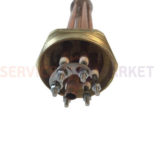 Блок тэнов 7500W 220V (медный), L=330mm гайка 2" для электрического котла SINAN