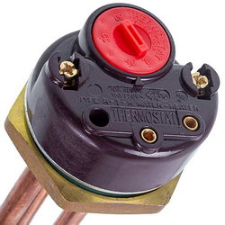 Тін для бойлера з термостатом 3000W (мідний) L=265mm фланець 55mm 1 трубка під датчик