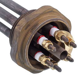 Блок тенів для електричного казана Kawai 4,5 кВт 220V (нержавіюча сталь) L=285mm гайка 1 1/2" (48mm)