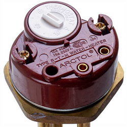 Тін для бойлера з термостатом 4000W (мідний) L=255mm фланець 54mm 1 трубка під датчик