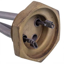 Тін для чавунних батарей Kawai 1500W (нержавіюча сталь) L=385mm D різьблення = 1 1/4&apos&apos (різьба ліва)