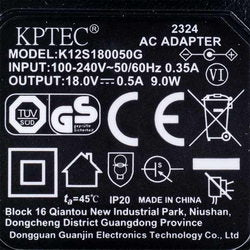 Адаптер K12S180050G для акумуляторного пилососа Bosch 12023914 100-240V 18V 0.35A