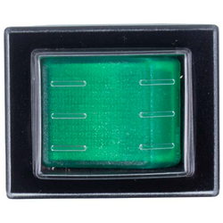 Вимикач SX82 16A-250V/20A-125V двополюсний з підсвічуванням (універсальний) зелений