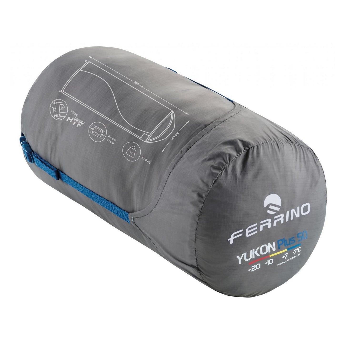 Спальний мішок Ferrino Yukon Plus SQ/+7°C Blue/Grey Right (86358IBBD)