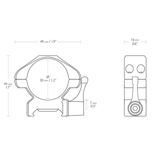 Кольца Hawke Precision Fast Release 30mm/Weaver/Medium (23016)