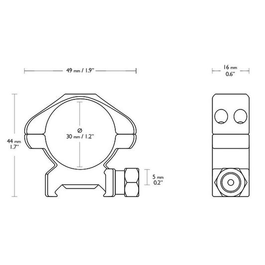 Кольца Hawke Precision 30mm/Weaver/Medium (23006)