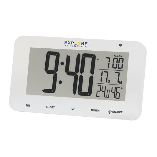 Часы настольные Explore Scientific RC Alarm White (RDC1004GYELC2)