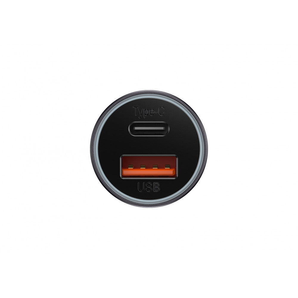 Car Charger | 60W | 1U | 1C - Baseus (CGJM0001) Golden Contactor Max Dual Fast Charger - CGJM000103 Blue