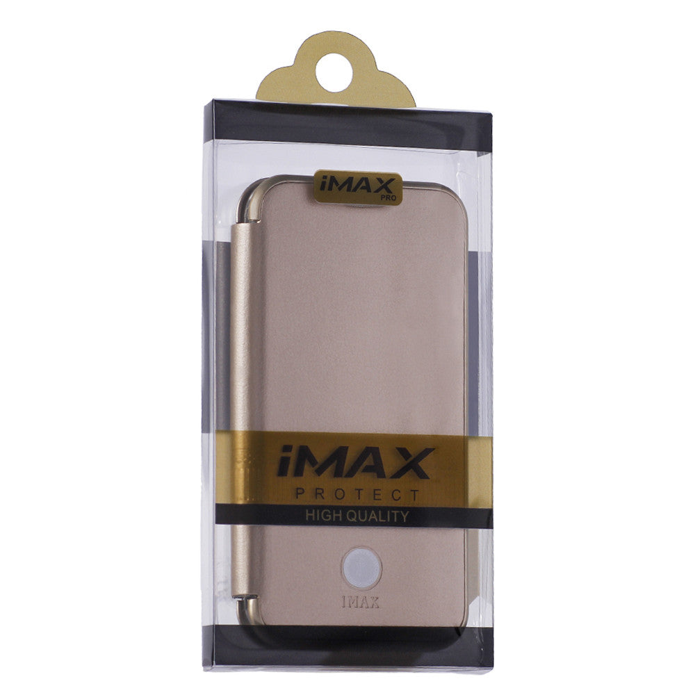 Leather Book Case – Samsung A6 Plus 2018 (A605F) – iMax L – Gold