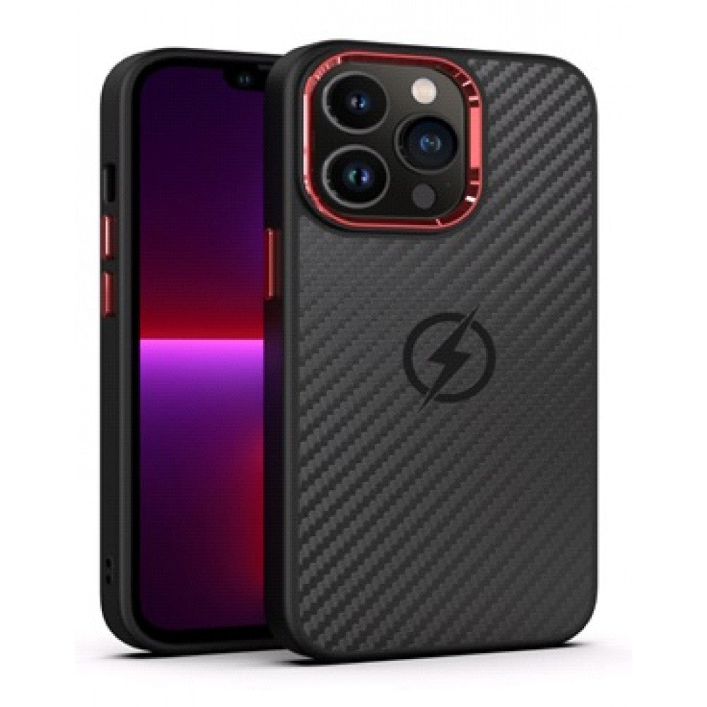 Alloy Carbon Fiber Heat Sink Magneitc Case with MagSafe — iPhone 12 ; 12 Pro — Black