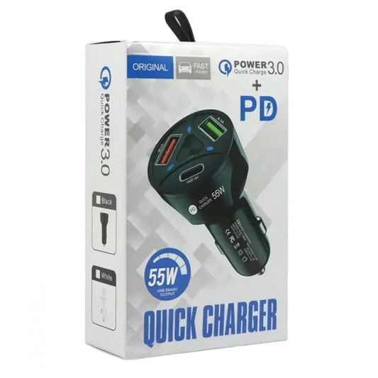 Car Charger | 55W | 2U | 1C - WGS-G35Y-PD Quick Charger