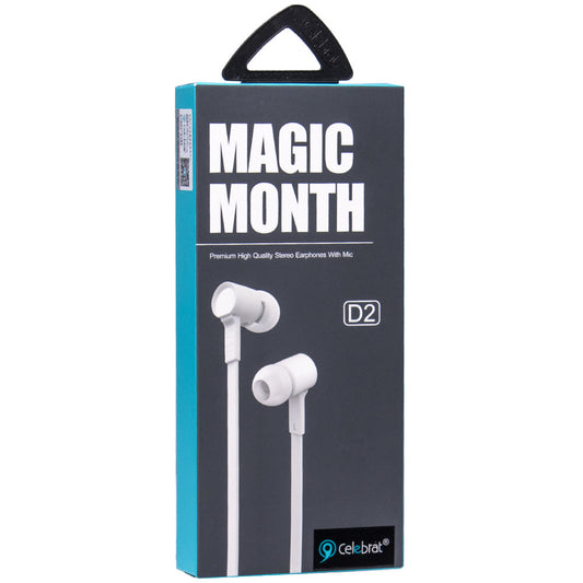 Навушники із мікрофоном 3.5mm — Celebrat D2 — White