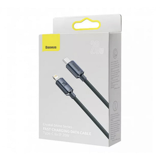 Кабель USB C to Lightning 20W (2m) — Baseus (CAJY000301) Crystal Shine Series — CAJY000301 Black