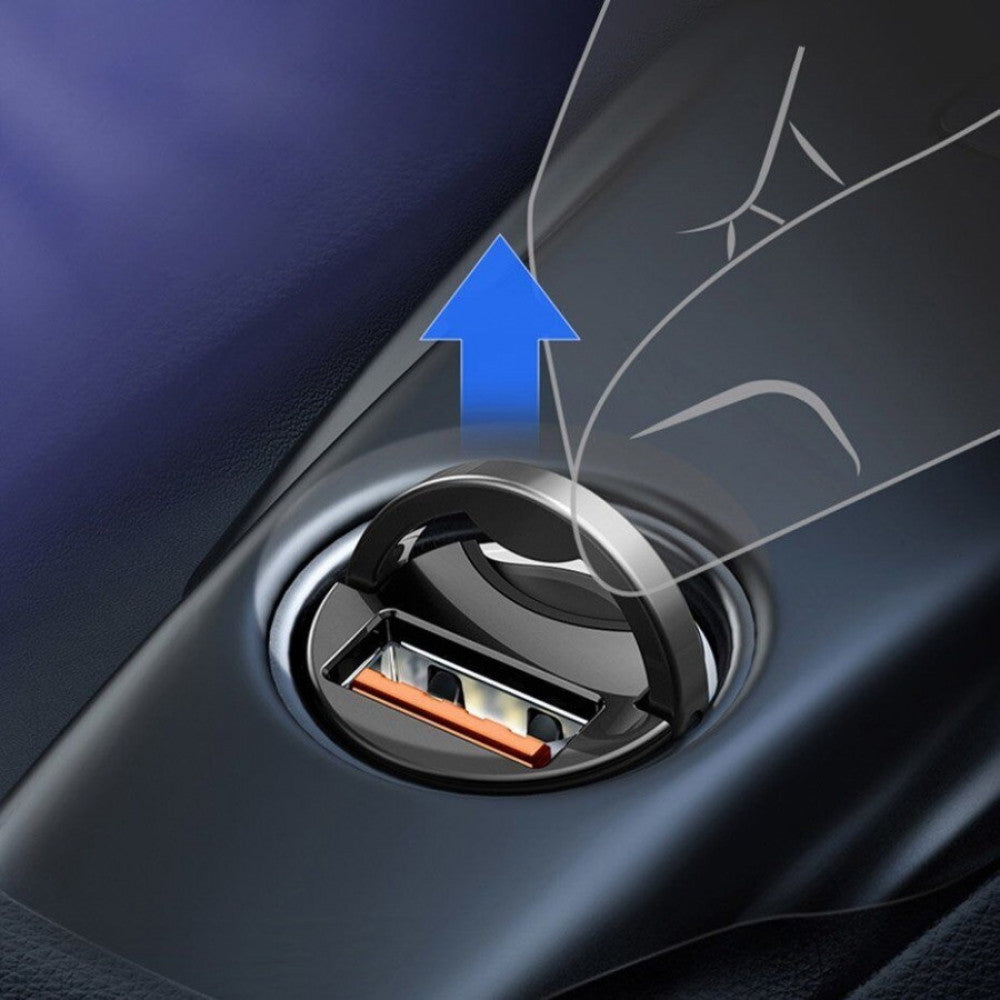 Car Charger | 30W | 1U - Baseus (VCHX-A0G) Tiny Star Mini Quick Charge USB Port Gray - VCHX-A0G Gray